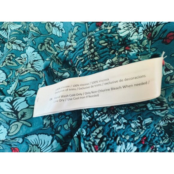 NWT XS Band Of The Free Floral Elise Deep Teal Aqua Wide Leg Palazzo Pants - Picture 11 of 11